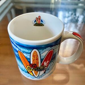 Hawaii Surf's Up Mug with Surfboard Design